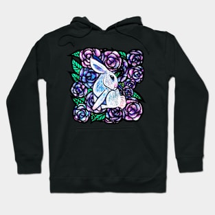 Purple Roses Bunny Rabbit Hoodie